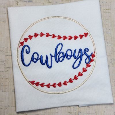 cowboys baseball embroidery